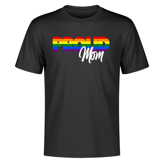 Proud Mom Rainbow Letter T-Shirt - Rose Gold Co. Shop
