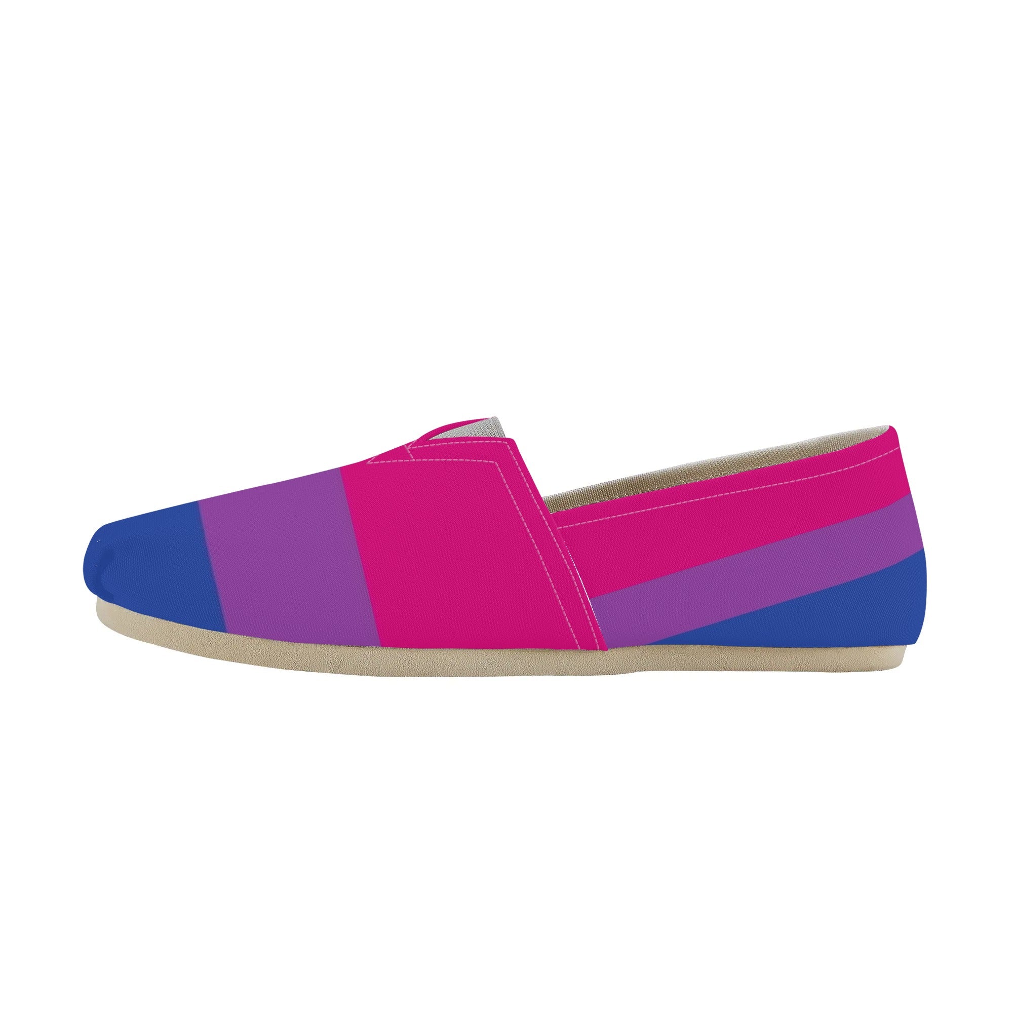 Bisexual Pride Flag Womens Size Canvas Shoes