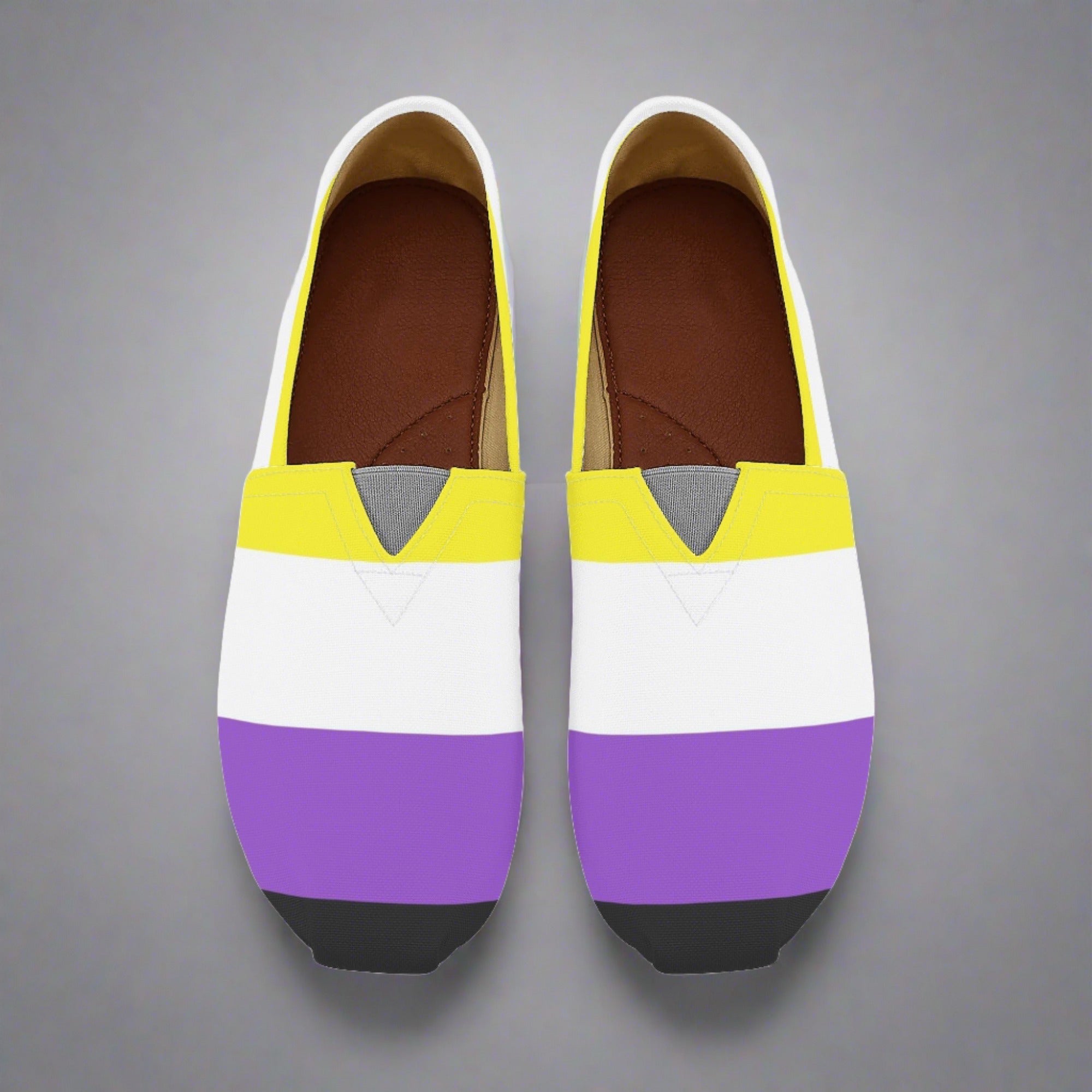 Non-binary Pride Flag Slip On Canvas Shoes - (Size By Standard Womens)