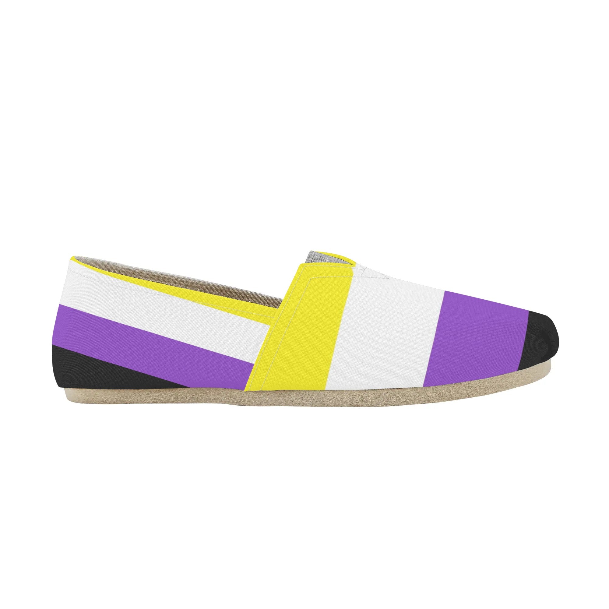 Non-binary Pride Flag Slip On Canvas Shoes - (Size By Standard Womens) - Rose Gold Co. Shop