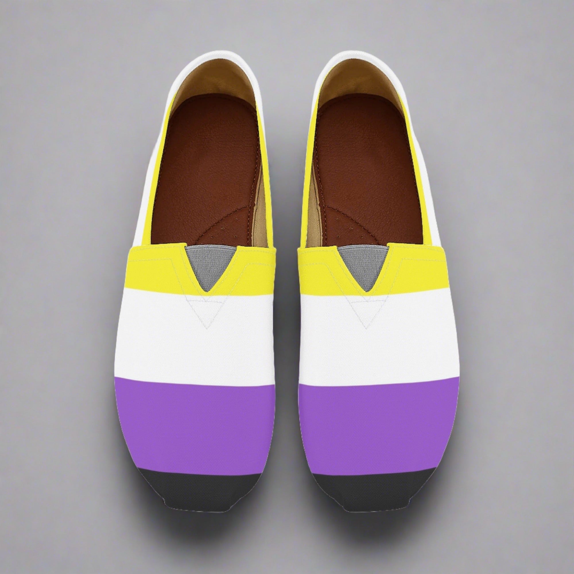 Non-binary Pride Flag Slip-On Canvas Shoes (Mens Sizing)