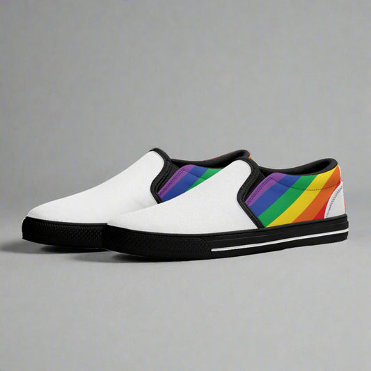 LGBT_Pride-Black Rainbow LGBT Not A Phase Slip-On Womens Sneakers - Rose Gold Co. Shop