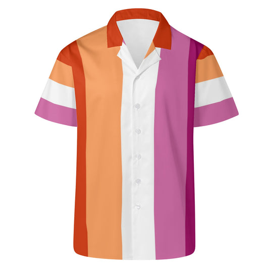 LGBT_Pride-Lesbian Pride Button up Hawaiian Shirt - Rose Gold Co. Shop