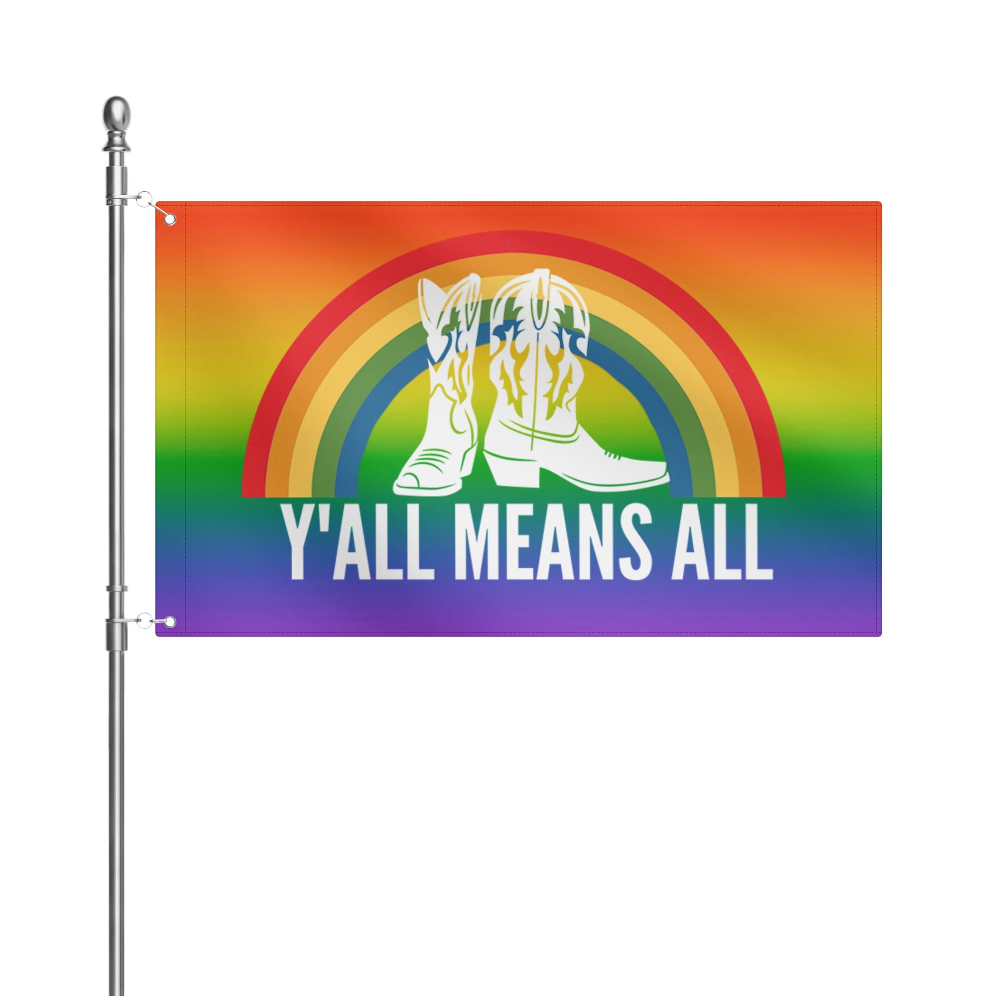 LGBT_Pride-Yall Means All Pride Flag  3x5 Ft - Rose Gold Co. Shop