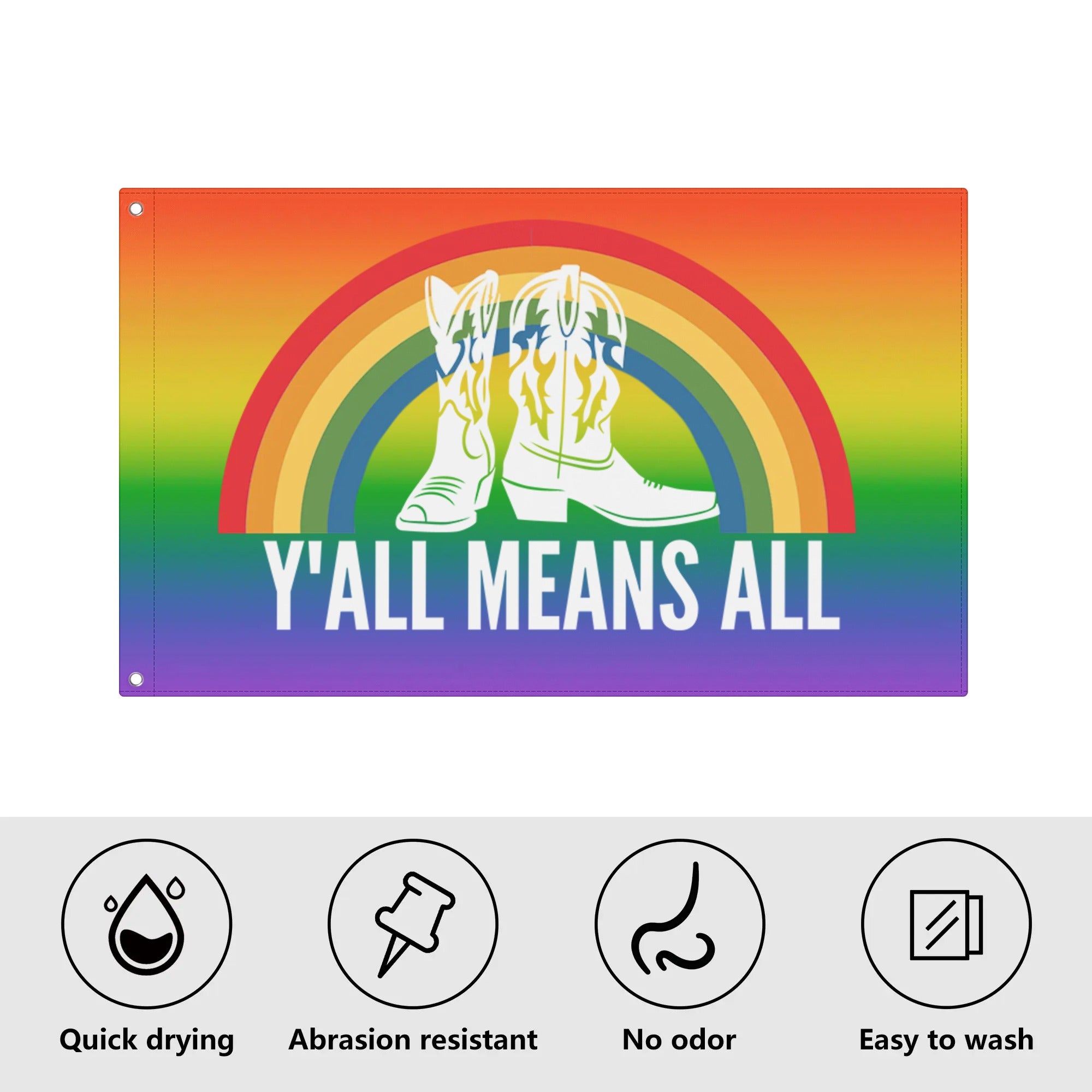 LGBT_Pride-Yall Means All Pride Flag  3x5 Ft - Rose Gold Co. Shop