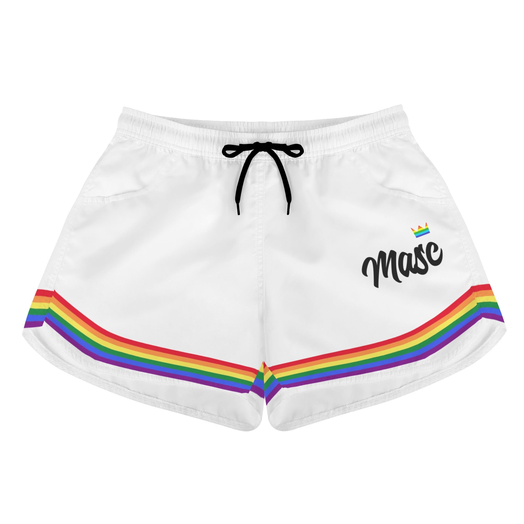 LGBT_Pride-Pride Crown Rainbow Masc Shorts - Rose Gold Co. Shop