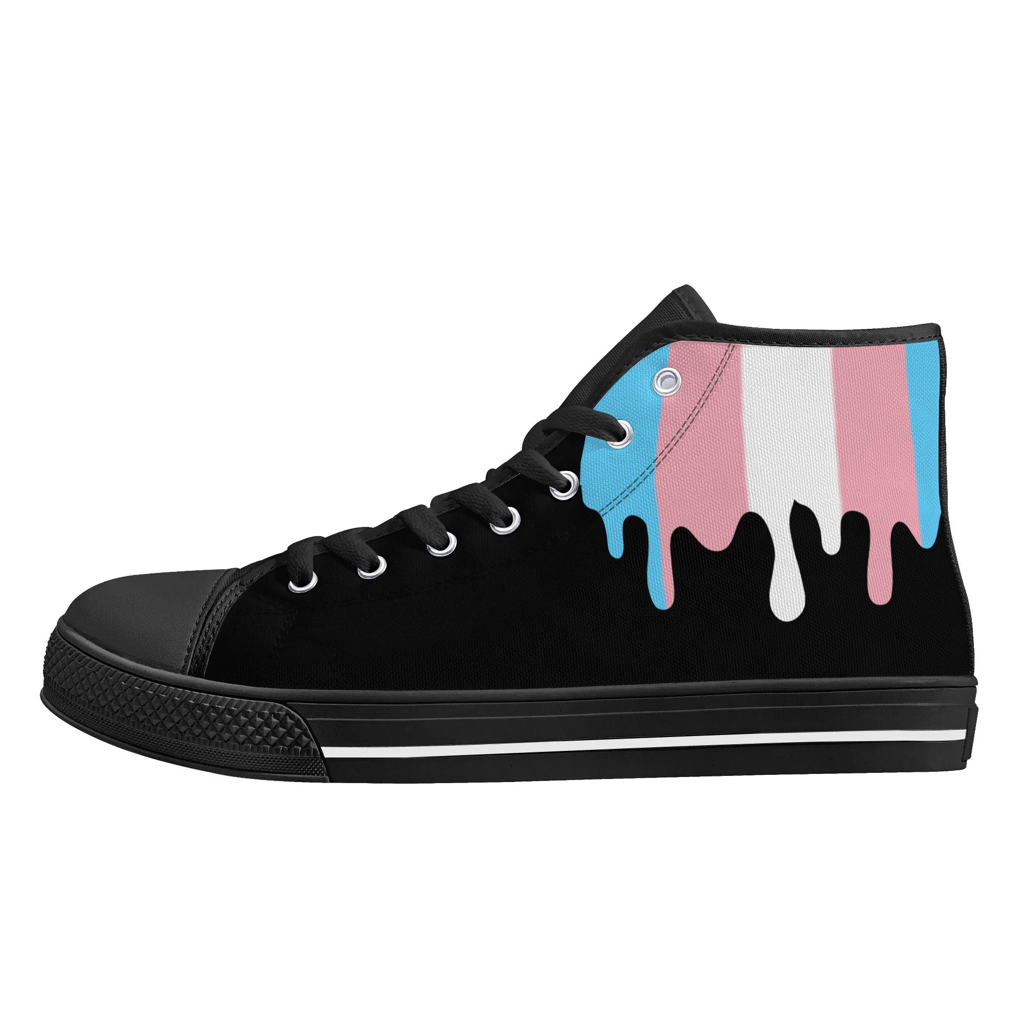 LGBT_Pride-Women’s Size Transgender Drip High Top Sneakers - Rose Gold Co. Shop