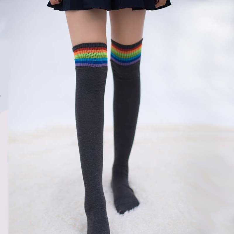 Rainbow knee high socks - Rose Gold Co. Shop