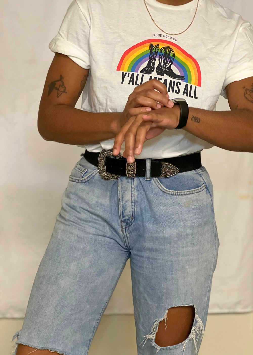 Y'all Means All ally tee, view 3 — Rose Gold Co