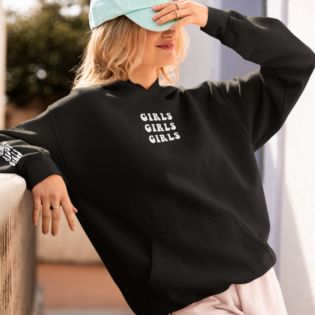 Some Girls Kiss Girls hoodie, view 2 — Rose Gold Co