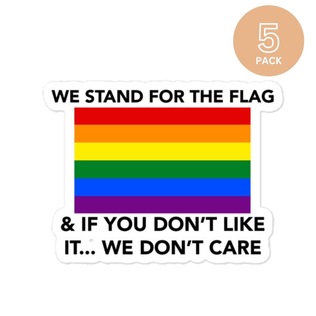 We Stand For The Rainbow Flag Kiss Cut Tag Stickers - Rose Gold Co. Shop