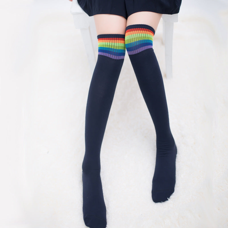 Rainbow knee high socks - Rose Gold Co. Shop