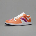 Sunset lesbian pride low-top sneakers, back view — Rose Gold Co