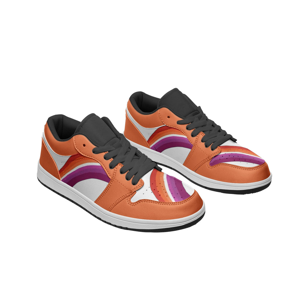 Sunset lesbian pride low-top sneakers, view 8 — Rose Gold Co