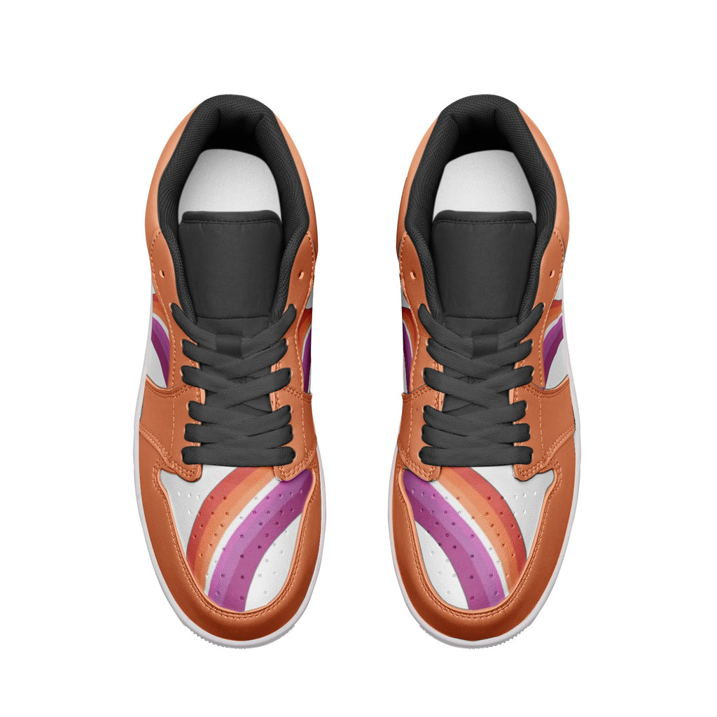 Sunset lesbian pride low-top sneakers, view 9 — Rose Gold Co