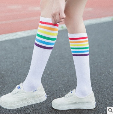 Rainbow tube socks
