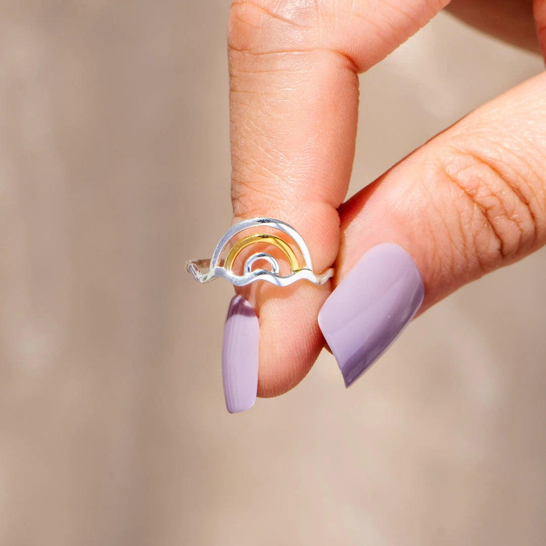 Sterling Silver Rainbow Ring - Rose Gold Co. Shop