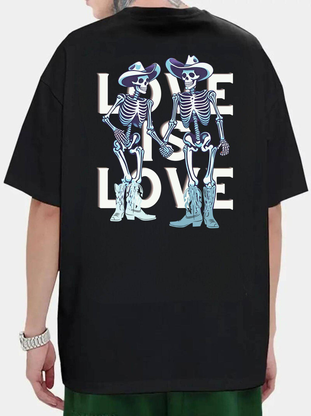 Love Is Love Skeleton tee, view 3 — Rose Gold Co