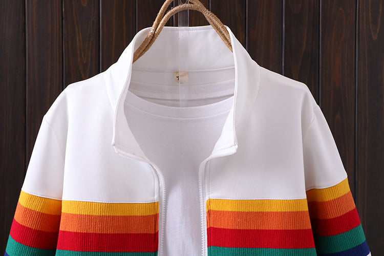 Vintage Style Rainbow Zipper Jacket - Rose Gold Co. Shop