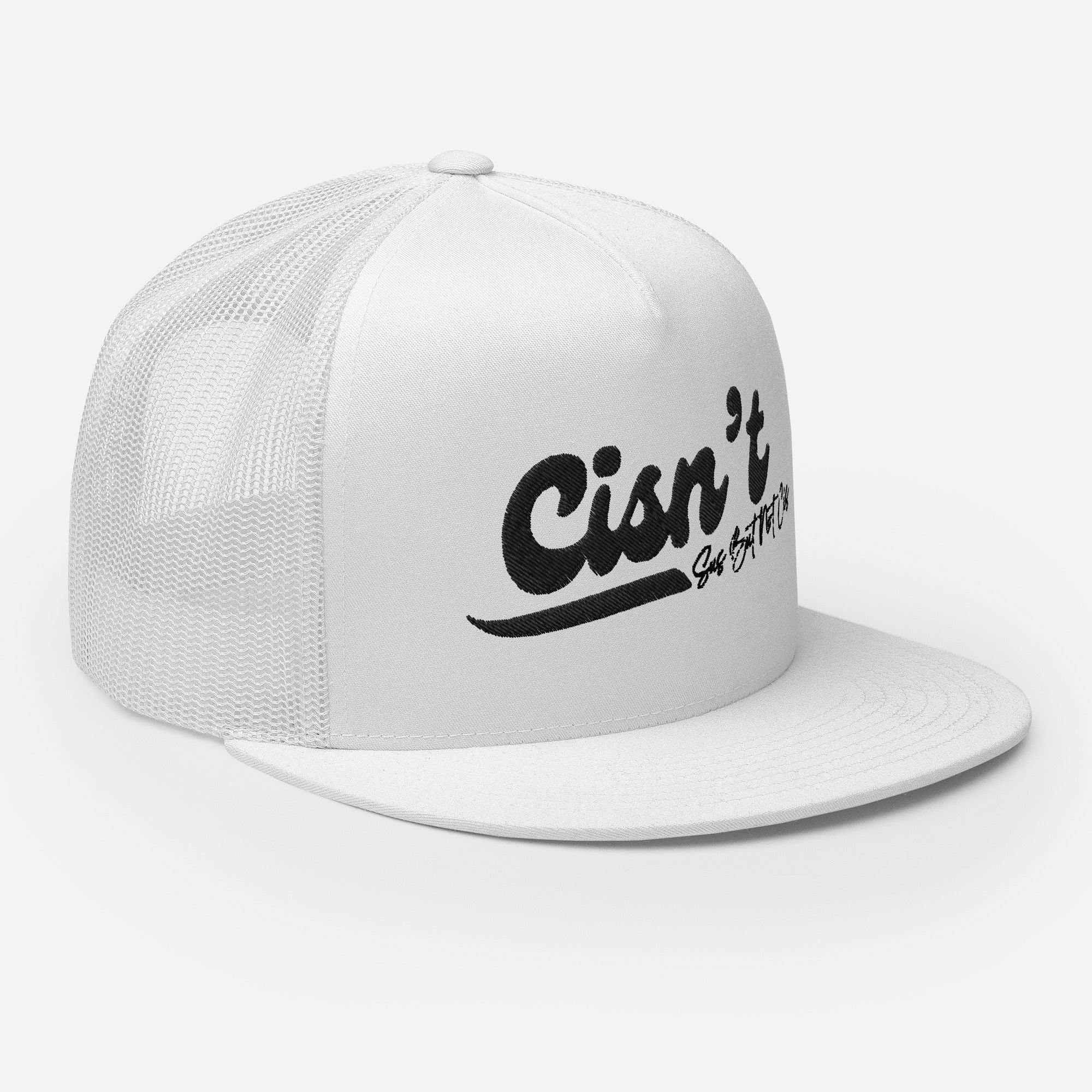 Cisn't Sus but Not Sis trucker cap, back view — Rose Gold Co