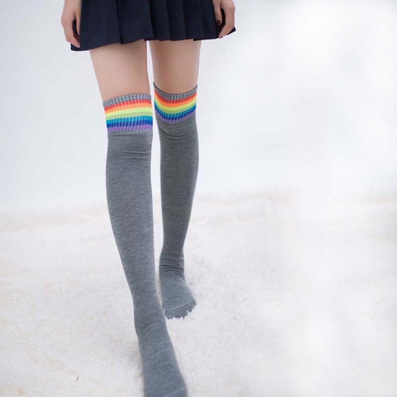 Rainbow knee high socks