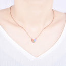 Rainbow Love Heart Necklace - Rose Gold Co. Shop