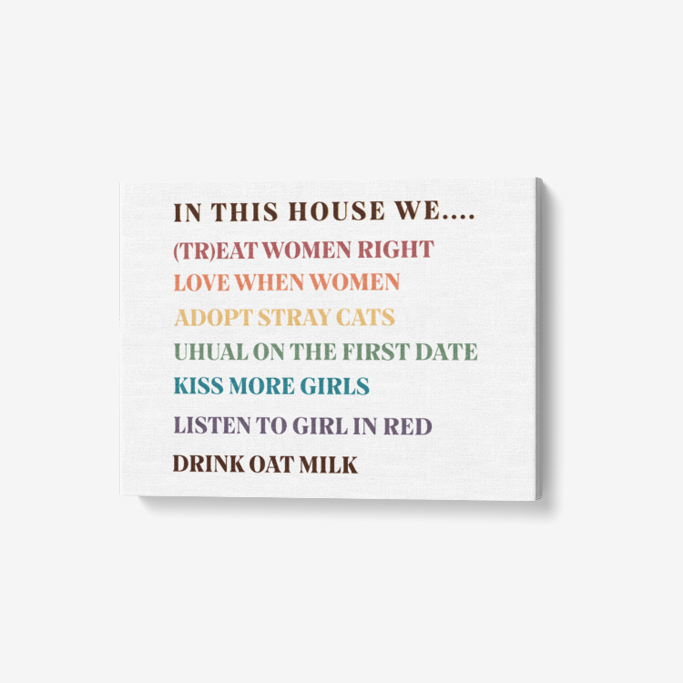 In this House Canvas Wall Art - Framed Ready to Hang 24"x18"