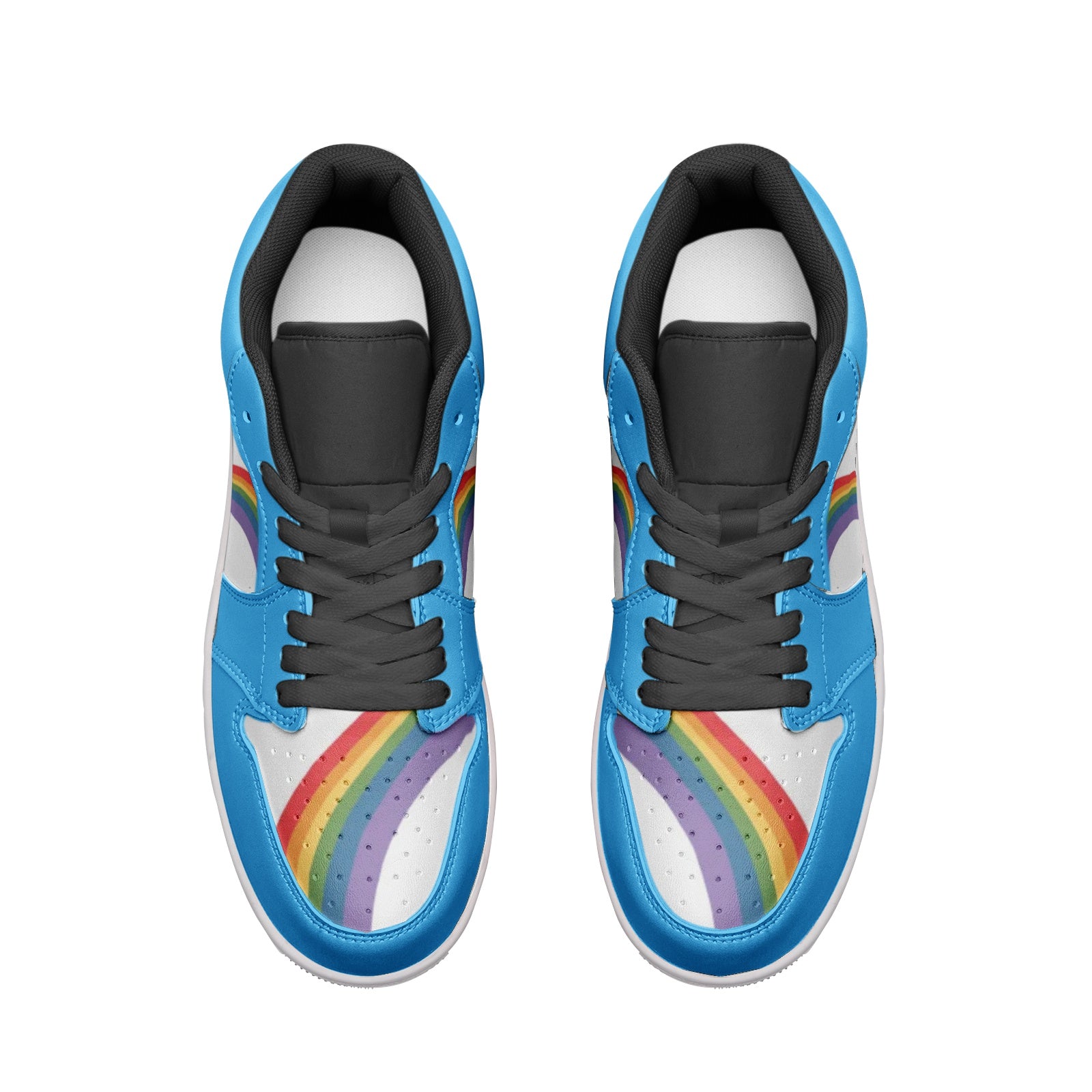 Rainbow pride blue low-top sneakers, view 7 — Rose Gold Co