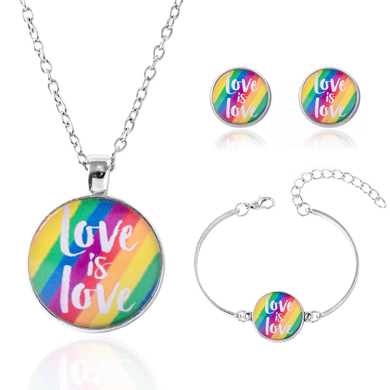 LGBT Pride Love Is Love Jewelry Set