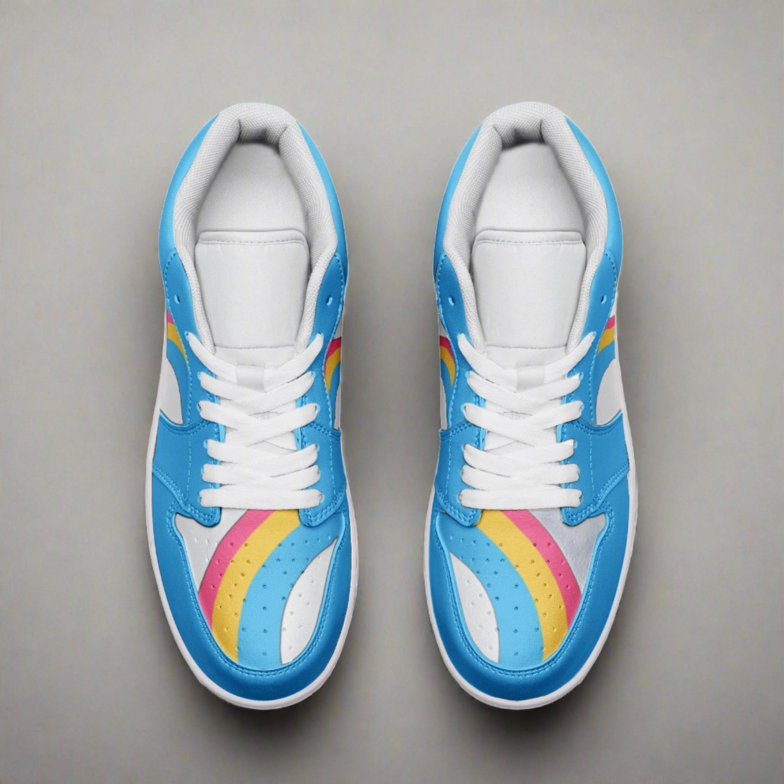 Pansexual Pride Low Top Baby Blue Unisex Sneakers - Rose Gold Co. Shop