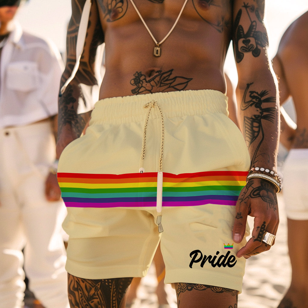 LGBT_Pride-Tan Mens All Over Print Board Shorts - Rose Gold Co. Shop