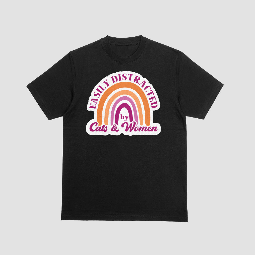 Easily Distracted by Cats and Women tee, view 7 — Rose Gold Co