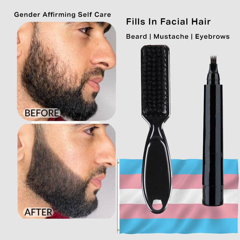 Gender Affirming Care | EmpowerBeard Filler Pen | Facial Hair Shaping Kit for Trans Men