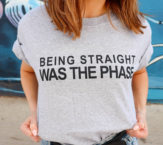 Being Straight Was The Phase graphic tee, view 3 — Rose Gold Co