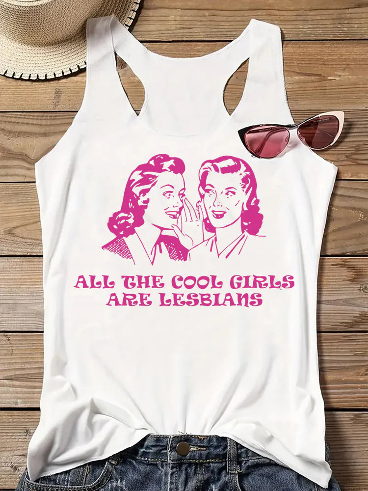 All the Cool Girls Are Lesbians tank top, view 2 — Rose Gold Co