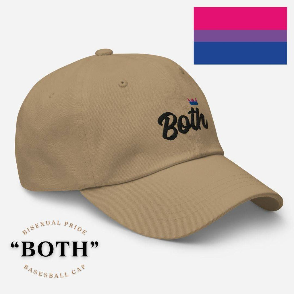 Both bisexual pride crown dad hat, view 2 — Rose Gold Co