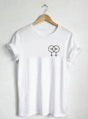 Double Female Sign Lesbian WLW pride Shirt - Rose Gold Co. Shop
