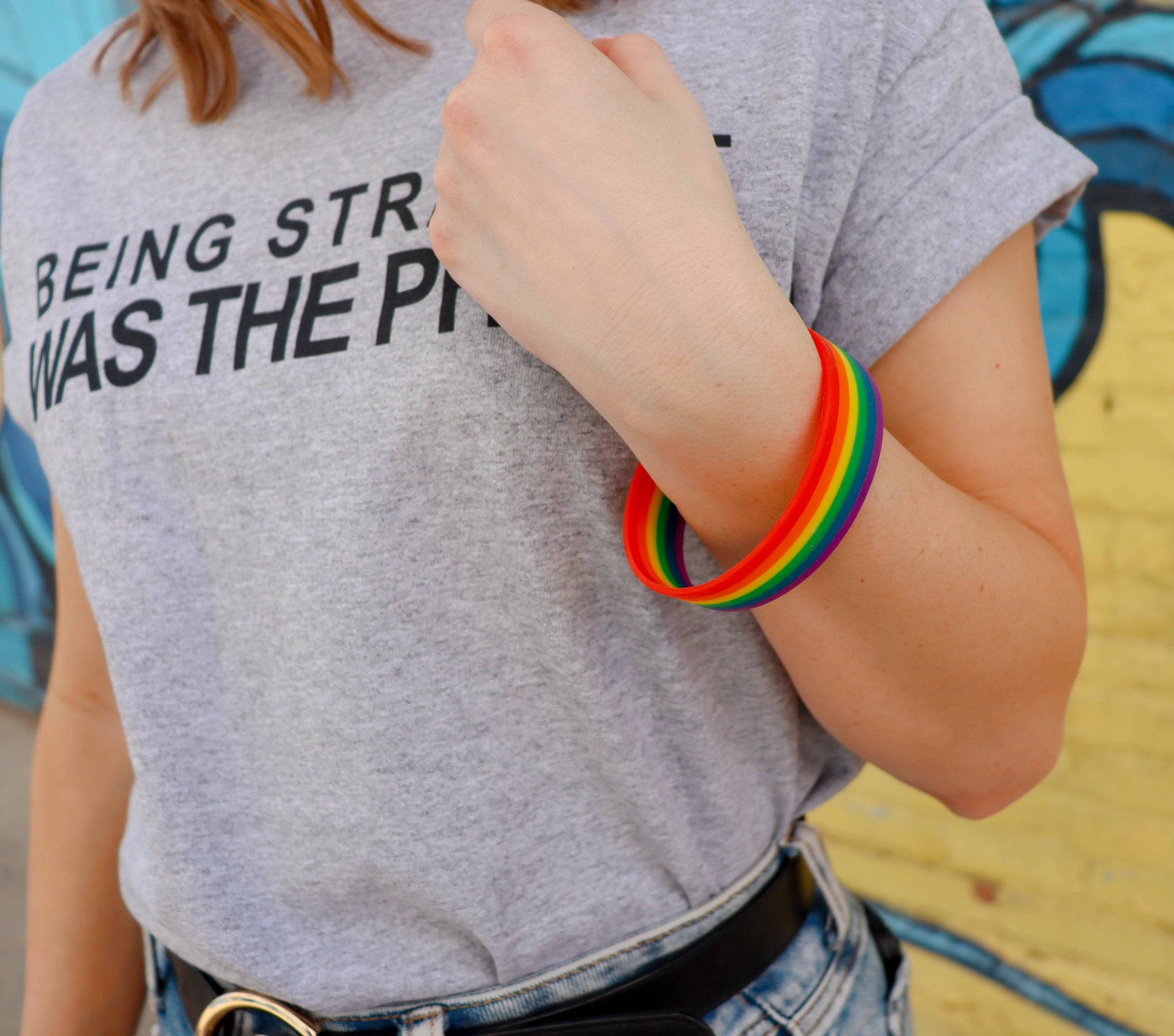Rainbow Gay Pride Silicone Bracelet 5 pack