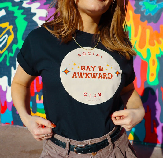 Gay and Awkward Social Club T-shirts - Rose Gold Co. Shop