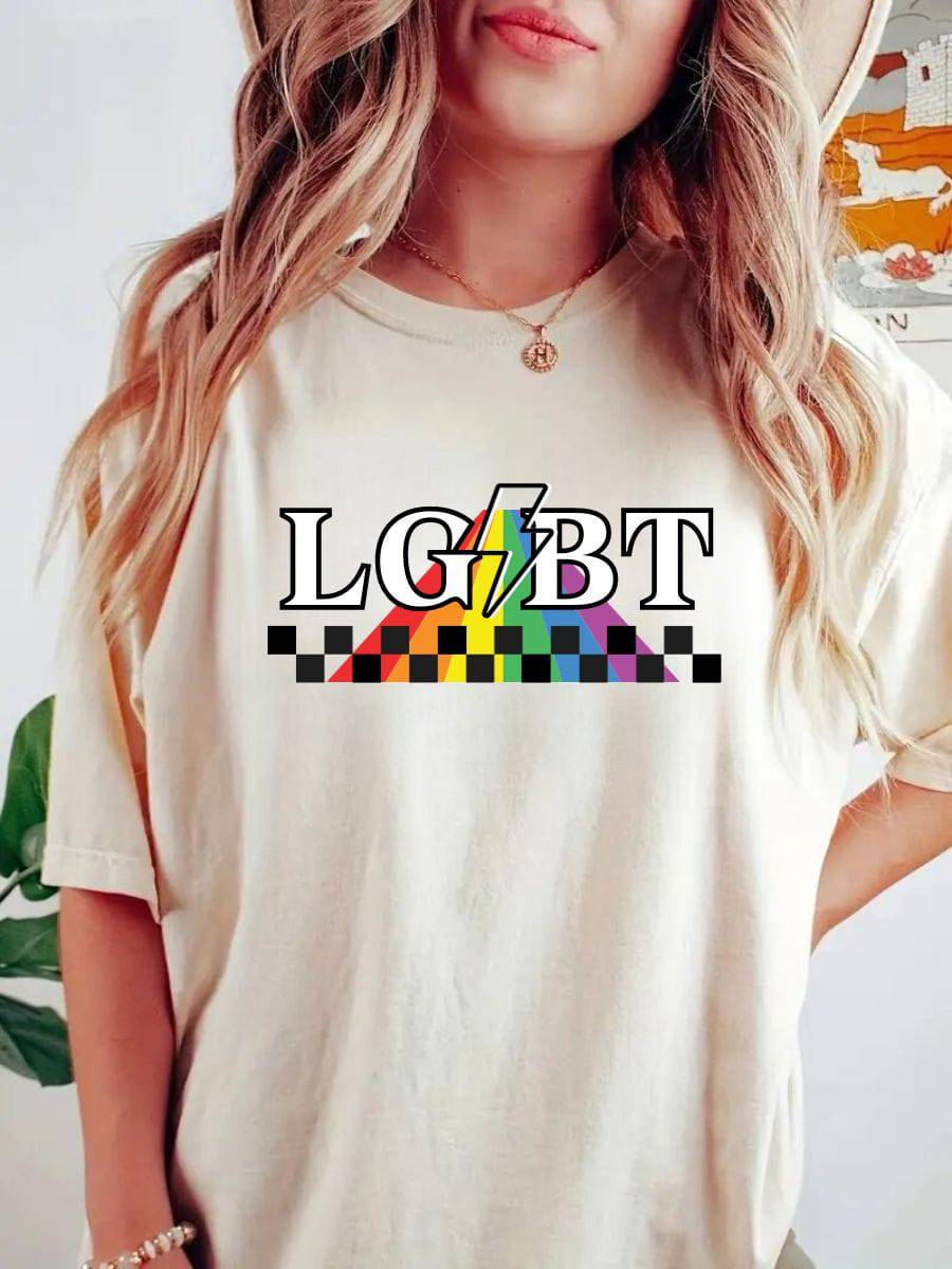 LGBT Lightning pride tee — Rose Gold Co