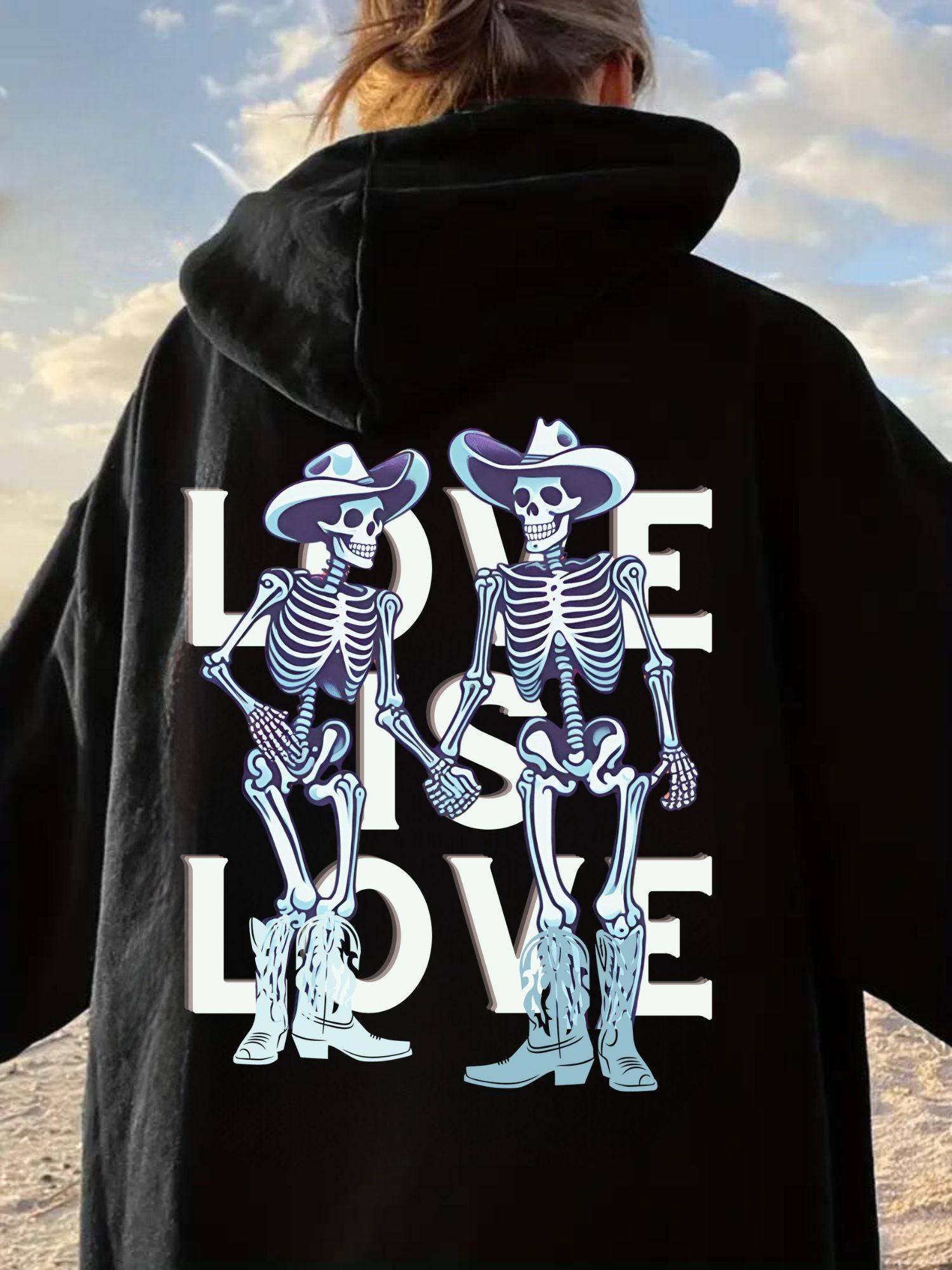 Love Is Love Skeleton Unisex Hoodie