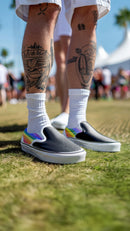 LGBT_Pride-Black Rainbow LGBT Not A Phase Slip-On Mens Sneakers - Rose Gold Co. Shop