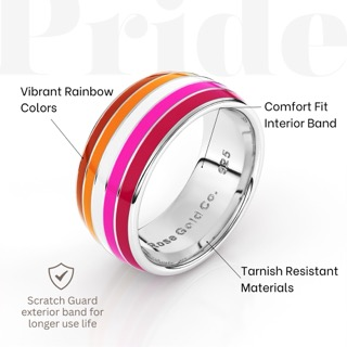Sunset Lesbian Sterling Silver Pride Ring - Rose Gold Co. Shop