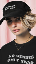 No Gender Only Swag embroidered dad hat, front — Rose Gold Co