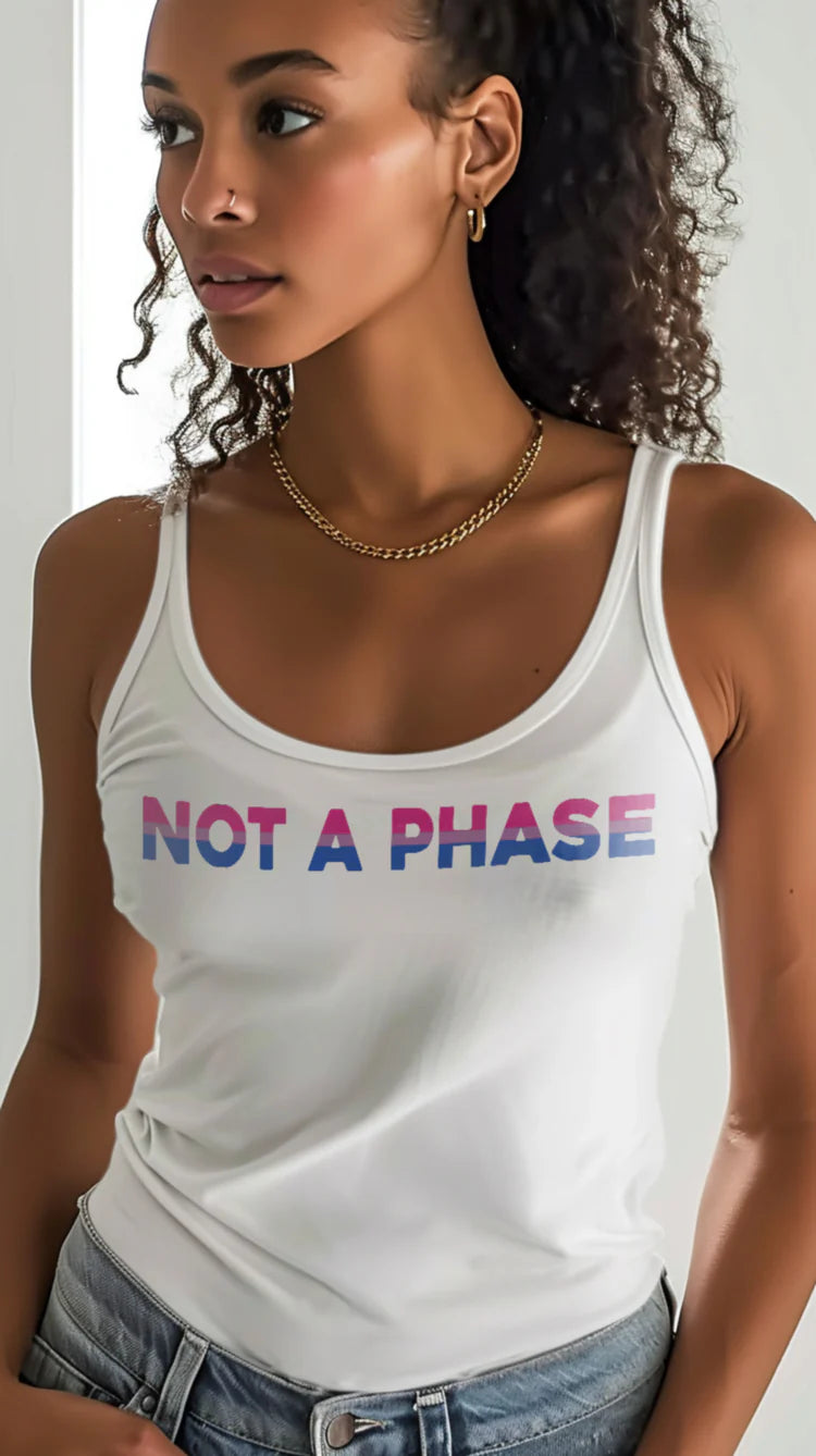 Not a Phase bi pride tank top, view 2 — Rose Gold Co