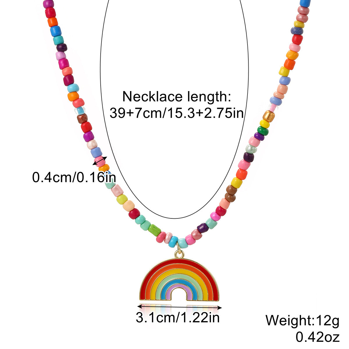 Rainbow Chain Pride Necklace - Rose Gold Co. Shop