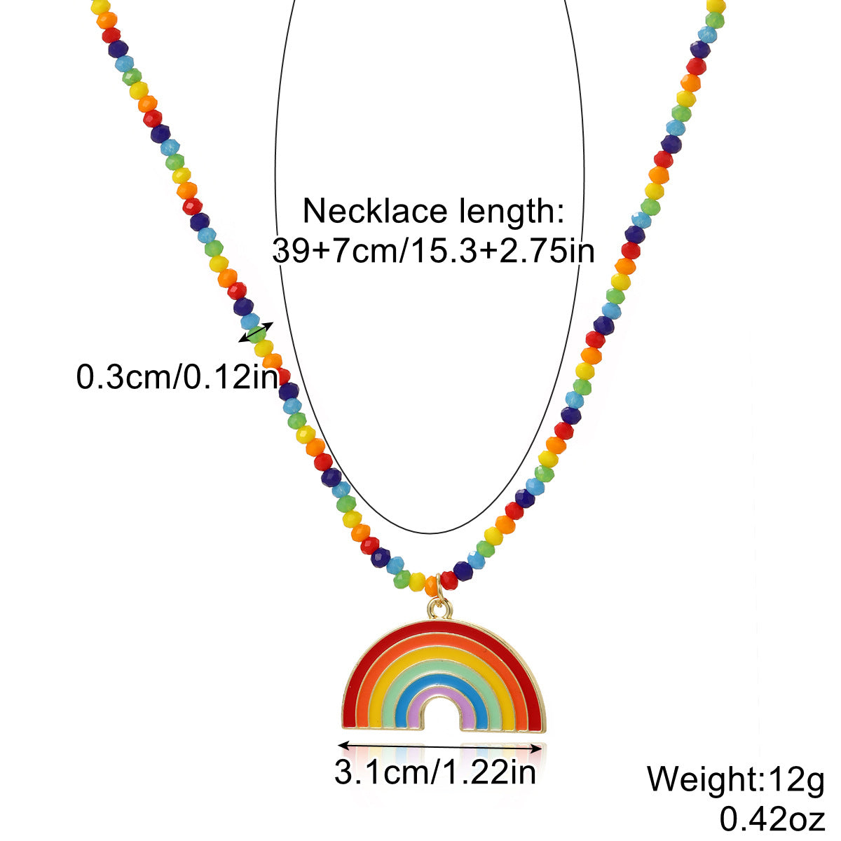 Rainbow Chain Pride Necklace - Rose Gold Co. Shop