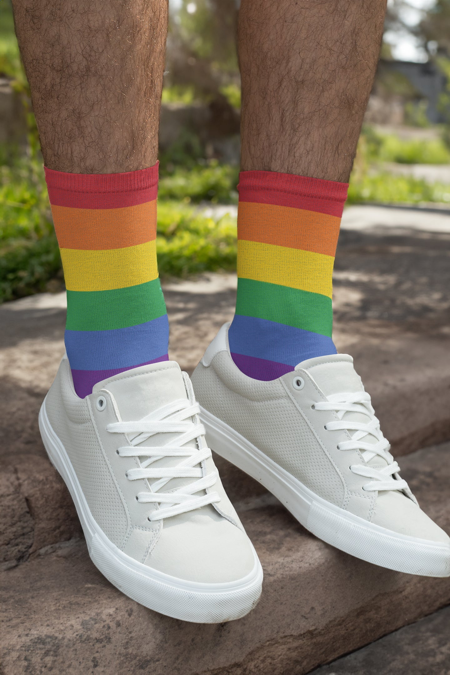Rainbow LGBT Pride Crew Socks - Rose Gold Co. Shop