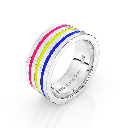 Pansexual Pride Flag Ring - Rose Gold Co. Shop