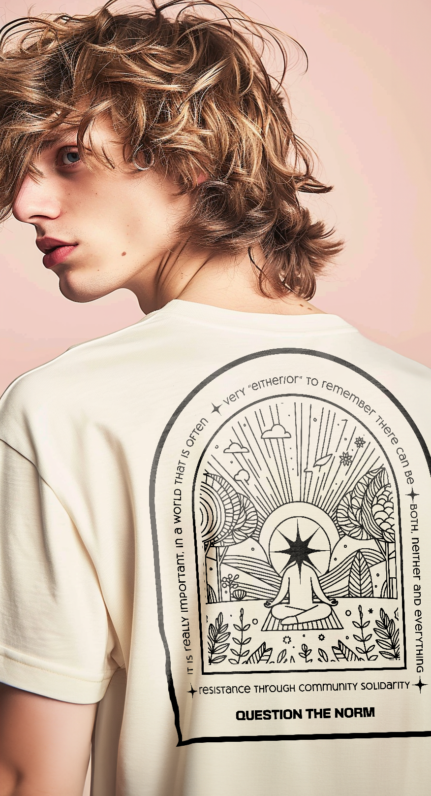Cisn't Question the Norm premium tee, front view — Rose Gold Co